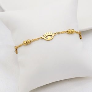 18K gold plated eye bracelet